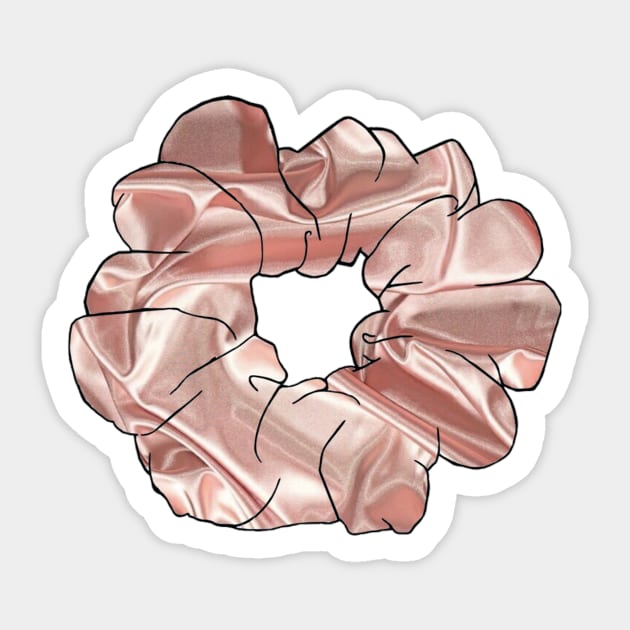 Pink Satin Scrunchie Sticker by lolsammy910